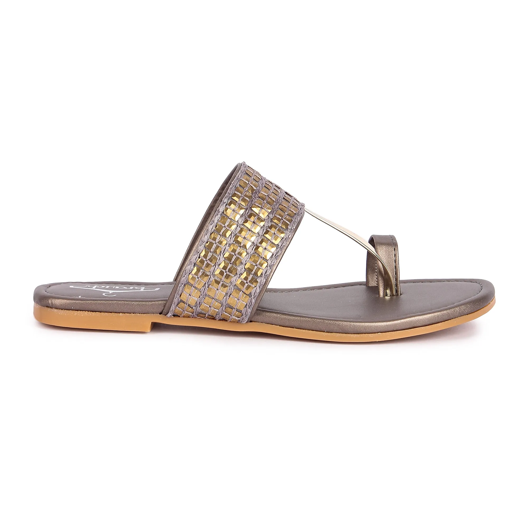 Brauch Women's Grey Thumb Square Flats