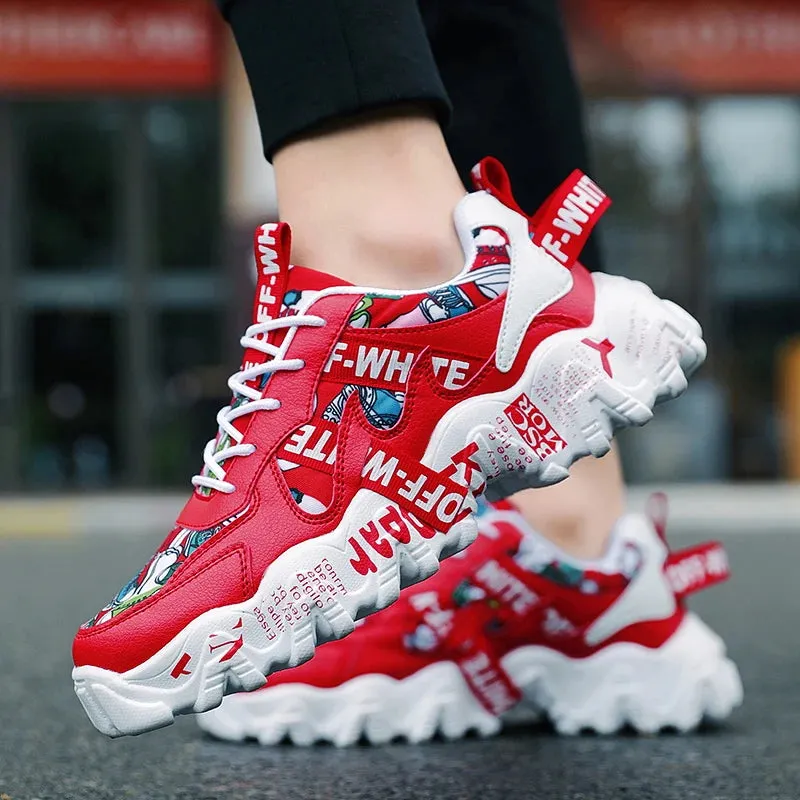 Letter Patchwork Air Mesh Sneakers