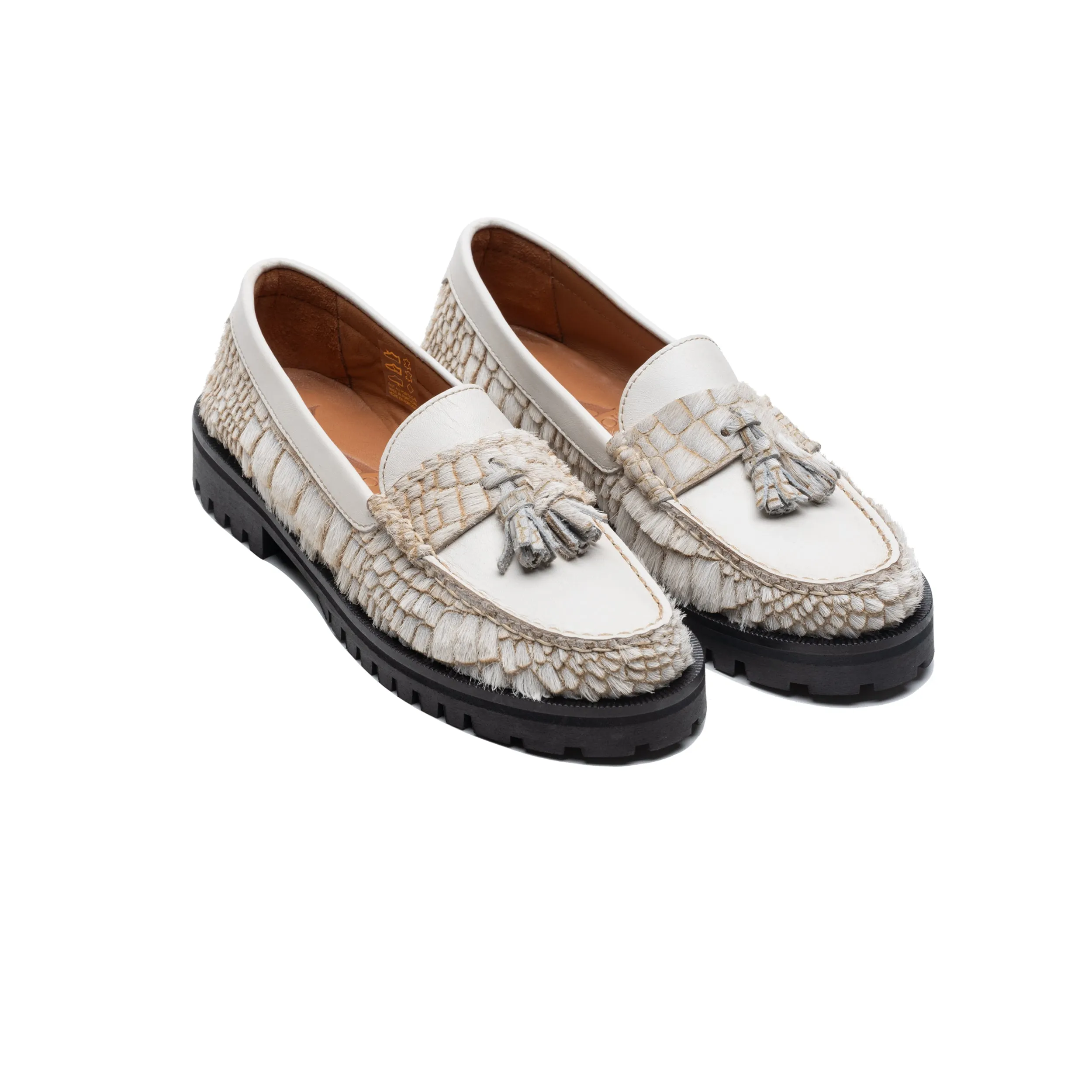 Penny Chunky Loafer Croco White