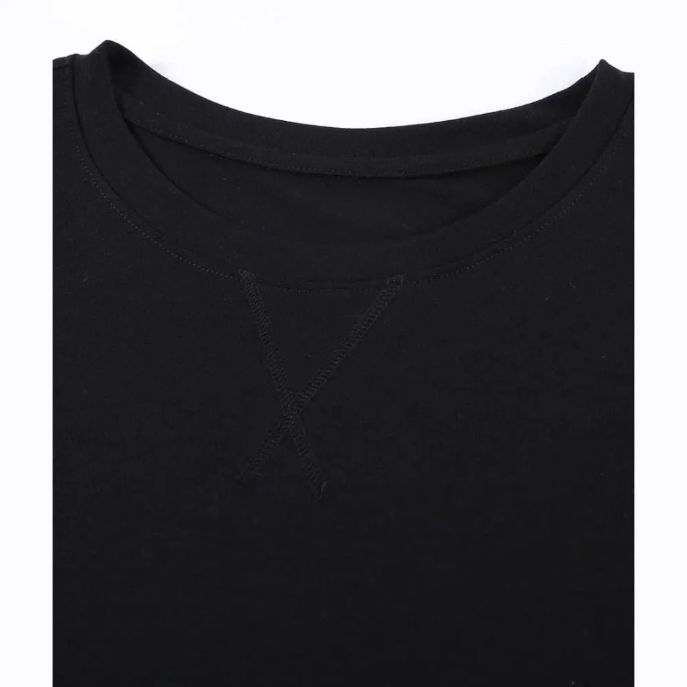 Women's Stylish Short Sleeve Top Crewneck Shirt – Loose Casual Tee with Side Split